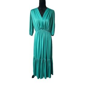 Vintage Sunshine Alley Womens Green Long Sleeve Dress 413682P Size 6 Made IN USA